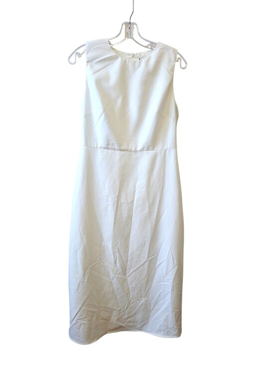 Commense Dresses & Skirts - Commense NWT Linen Blend Sleeveless Midi Sheath Dress Ivory Minimalist Size M